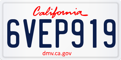 CA license plate 6VEP919