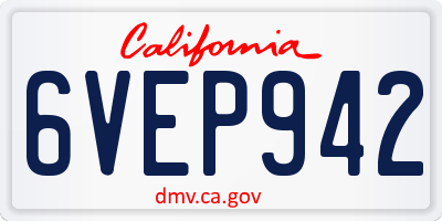 CA license plate 6VEP942