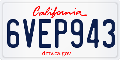 CA license plate 6VEP943