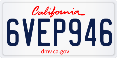 CA license plate 6VEP946