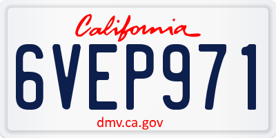 CA license plate 6VEP971