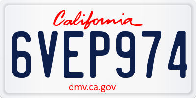 CA license plate 6VEP974