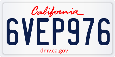 CA license plate 6VEP976