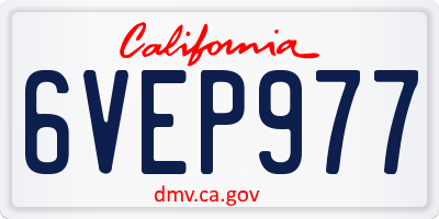 CA license plate 6VEP977