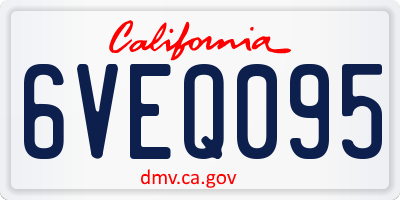 CA license plate 6VEQ095