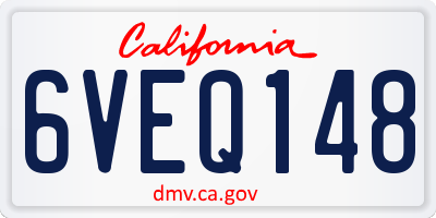 CA license plate 6VEQ148