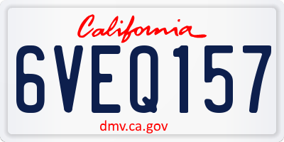 CA license plate 6VEQ157