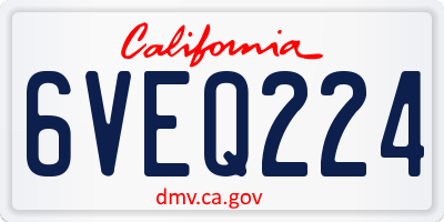 CA license plate 6VEQ224