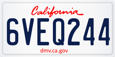 CA license plate 6VEQ244