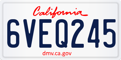 CA license plate 6VEQ245