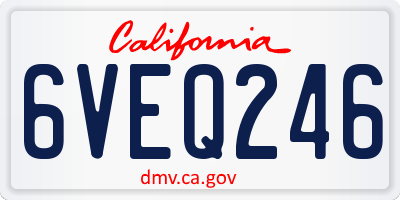 CA license plate 6VEQ246