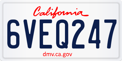 CA license plate 6VEQ247