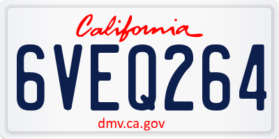 CA license plate 6VEQ264