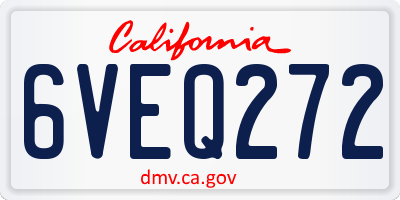 CA license plate 6VEQ272