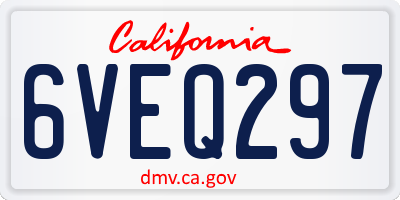 CA license plate 6VEQ297