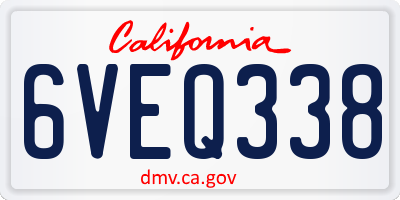 CA license plate 6VEQ338