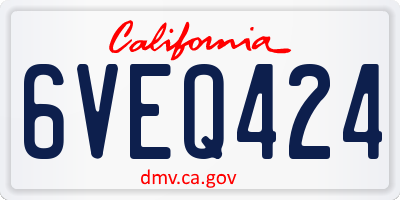 CA license plate 6VEQ424