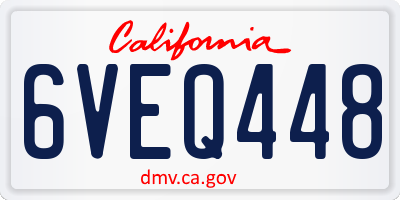 CA license plate 6VEQ448