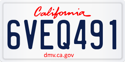 CA license plate 6VEQ491