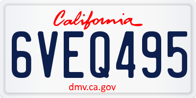 CA license plate 6VEQ495