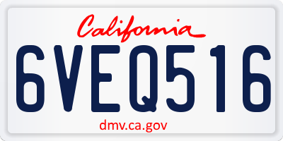 CA license plate 6VEQ516