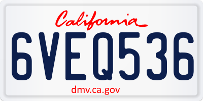 CA license plate 6VEQ536