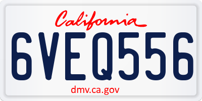 CA license plate 6VEQ556