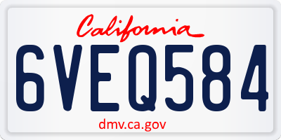 CA license plate 6VEQ584