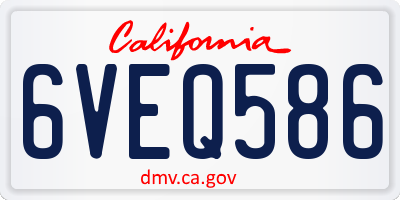 CA license plate 6VEQ586