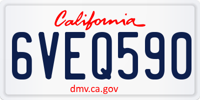 CA license plate 6VEQ590