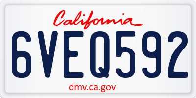 CA license plate 6VEQ592