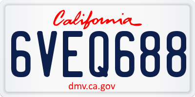 CA license plate 6VEQ688