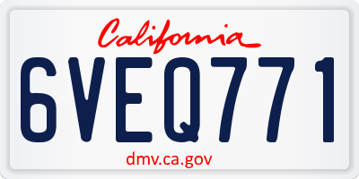 CA license plate 6VEQ771