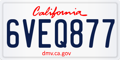 CA license plate 6VEQ877