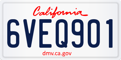 CA license plate 6VEQ901