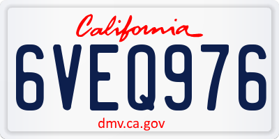 CA license plate 6VEQ976