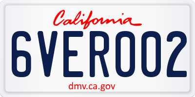 CA license plate 6VER002