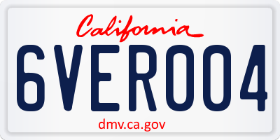 CA license plate 6VER004