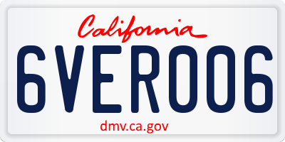 CA license plate 6VER006
