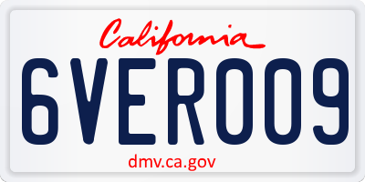 CA license plate 6VER009