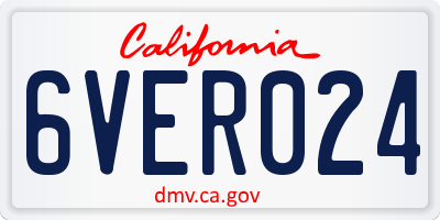 CA license plate 6VER024