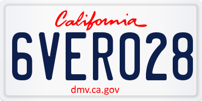 CA license plate 6VER028