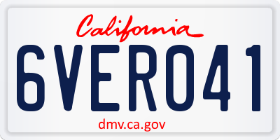 CA license plate 6VER041