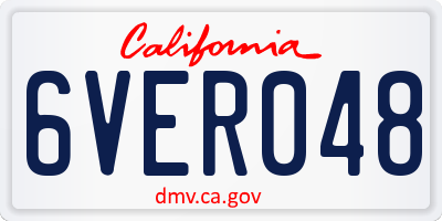 CA license plate 6VER048