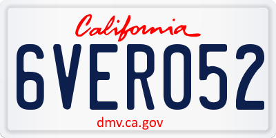 CA license plate 6VER052