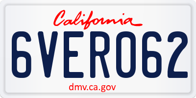 CA license plate 6VER062