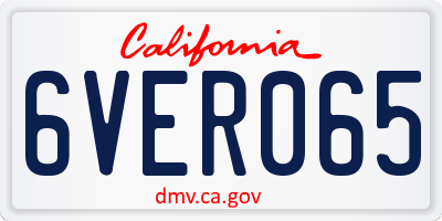 CA license plate 6VER065