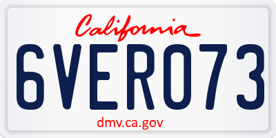 CA license plate 6VER073