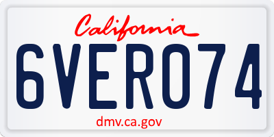 CA license plate 6VER074