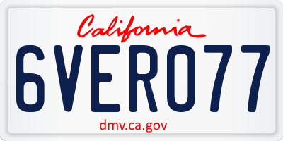CA license plate 6VER077